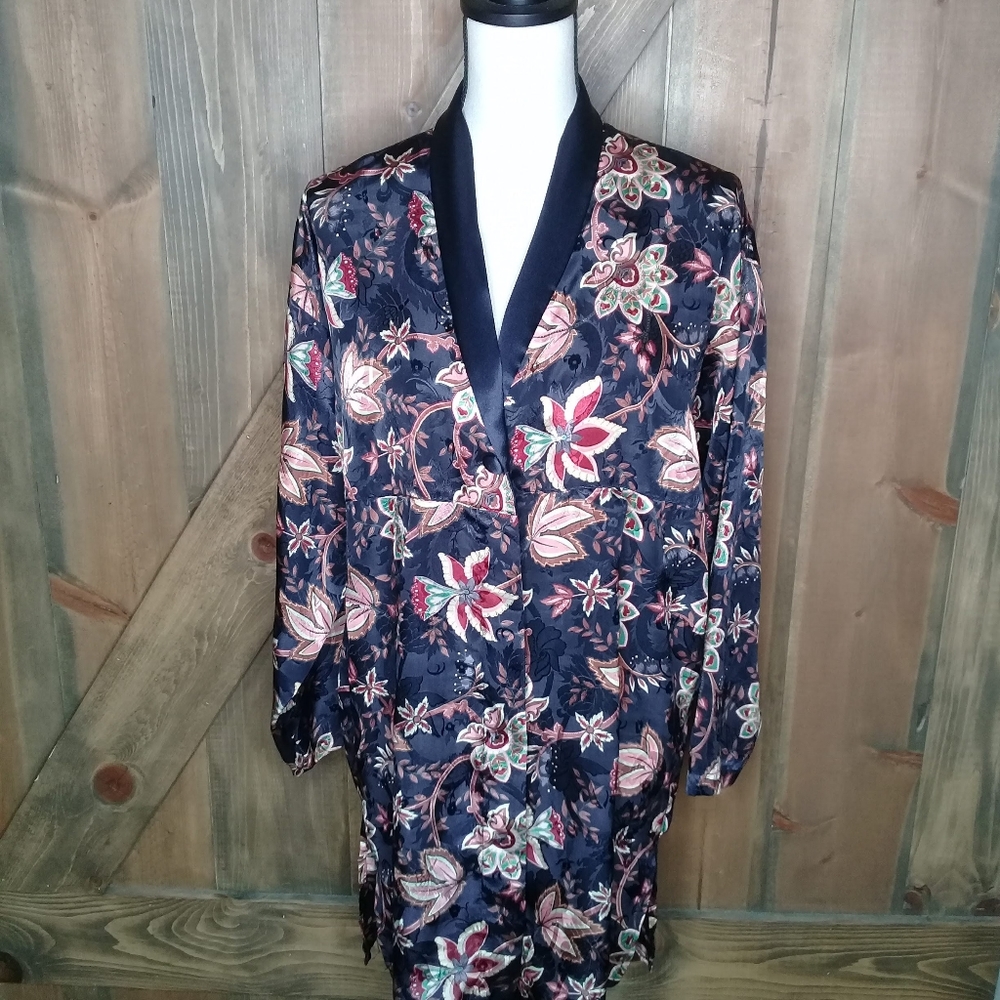 Vintage Gold Label Victoria's Secret Purple Floral Print Pajama Sleepshirt Med